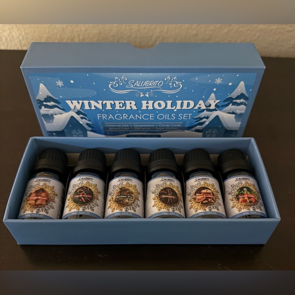 SALUBRITO Winter Holiday Fragrance Oils Set | 6pc Seasonal Aromatherapy Oils - Picture 2 of 5